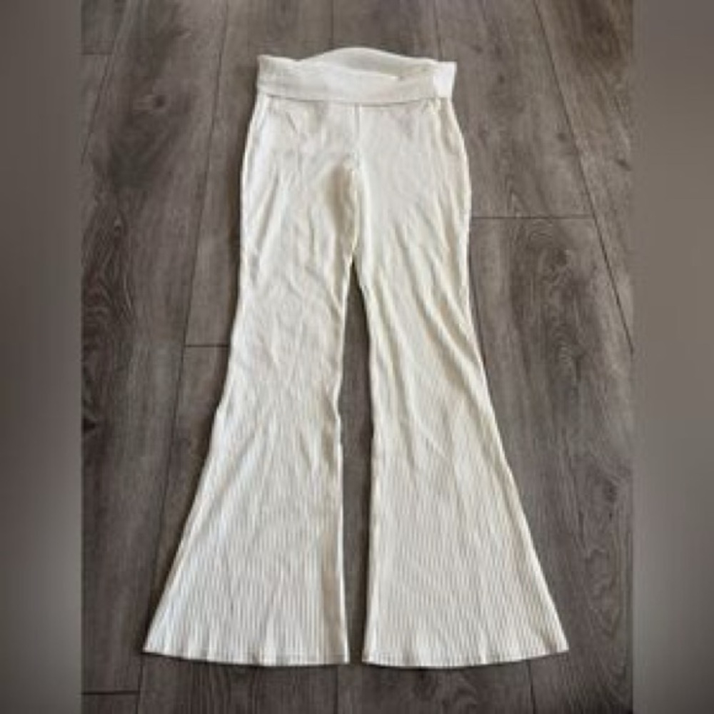 Wild Fable Cream Ribbed Flare Pants